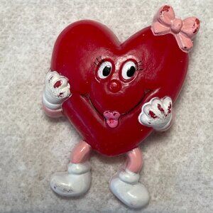 Russ Vintage Valentine Pin Red Heart Girl